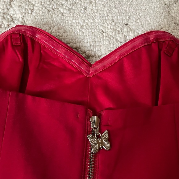 Lipsy Long Strapless Red Gown (Size 4) - Picture 9 of 16